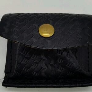 Boston Leather 5640-3-B Basketweave Black Rubber Glove/CPR Shield Pouch